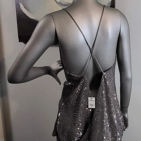 Express Silver Sequins Tank - Picture 5 of 8